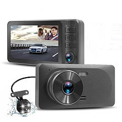 Автомобільний відеореєстратор 3 об'єктива камери , 3,0-дюймовий з задньою камерою 1080P