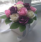 Декоративне мило Квіти Ручної Роботи Троянди на Підставці, фото 8