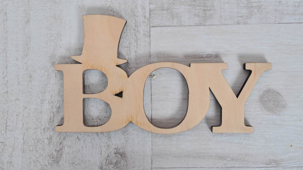 Напис з фанери 0,6 "BOY", 17,5 * 9,5 см