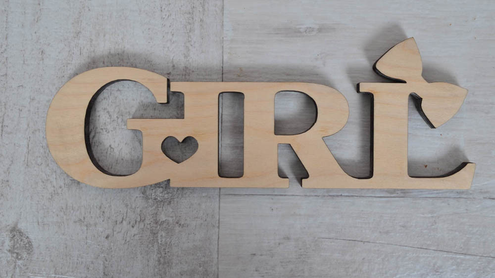Напис з фанери 0,6 "GIRL", 23 * 8см