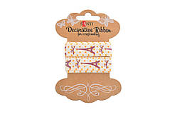 Бавовняна стрічка з малюнком "Вітаю, Париж!", 2м