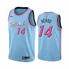 Блакитна бакетбольна майка джерсі Хірроу 14 Маямі Хіт Nike Herro Miami Heat 2021-2022
