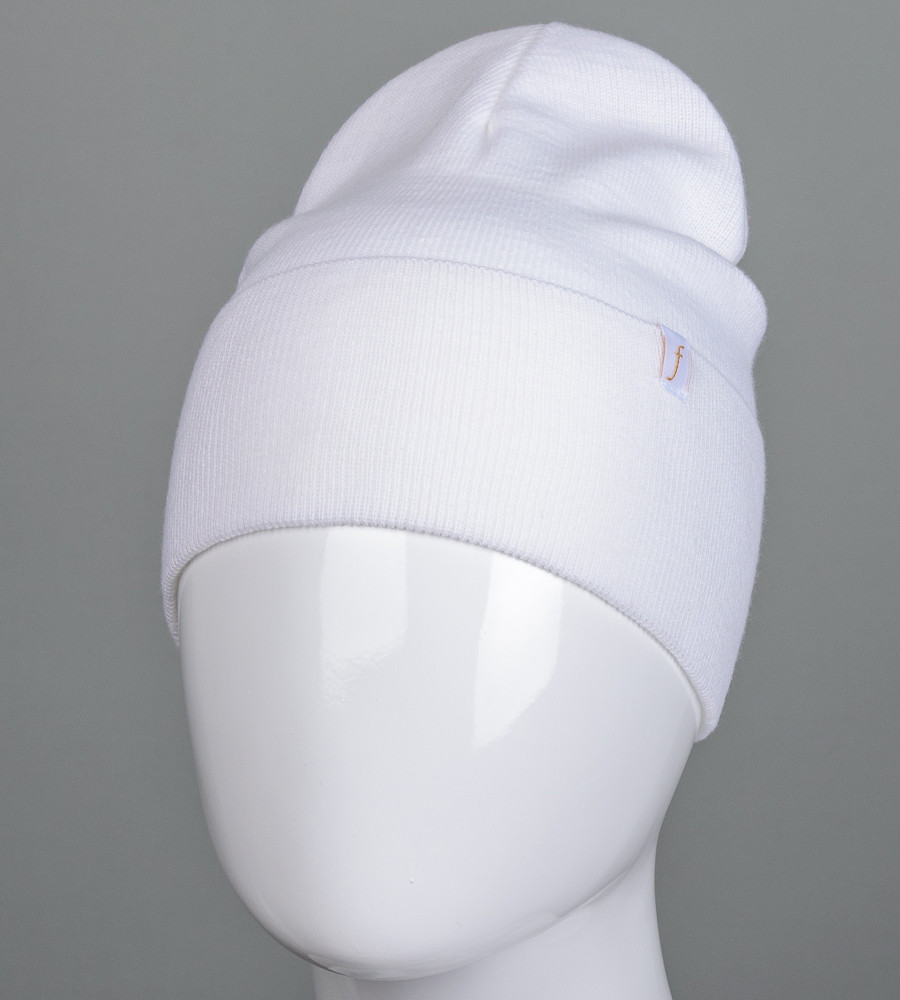 Демісезонна в'язана шапка (С2211), Білий