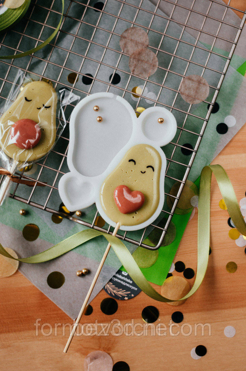 Силіконовий молд для льодяників "Авокадо", фото 1