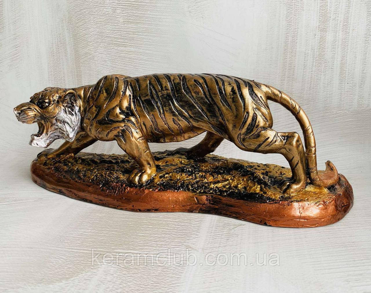 Сувенир Тигр рычащий h 15 см - фото 5 - id-p1077625356