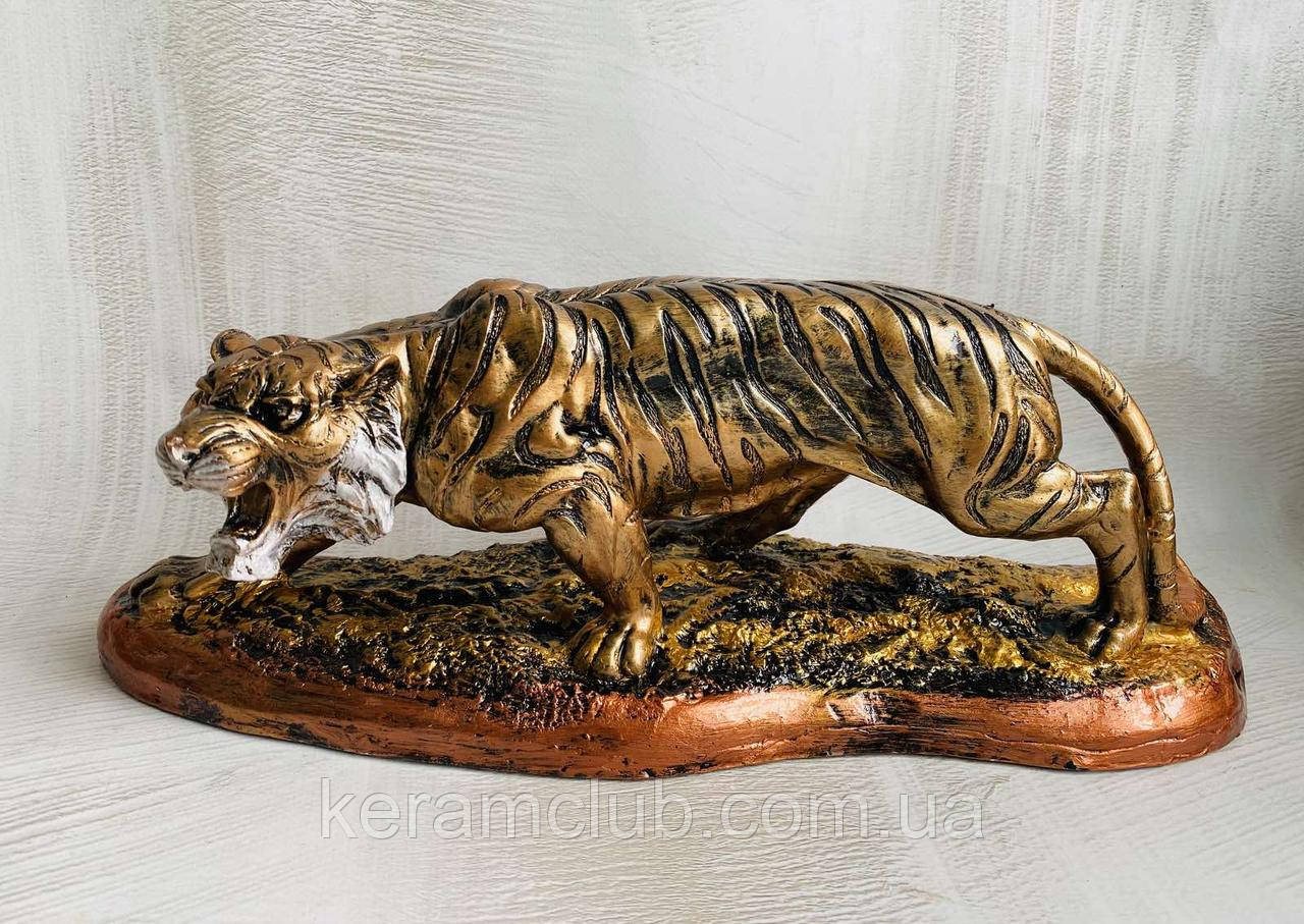 Сувенир Тигр рычащий h 15 см - фото 2 - id-p1077625356