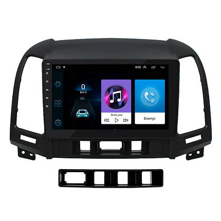 Штатна магнітола Lesko для Hyundai Santa Fe II Рестайлінг 2009-2012 9" 1/16Gb/ Wi-Fi Android Хюндай Санта фе, фото 1