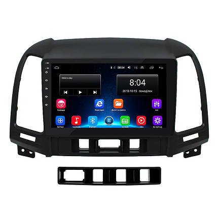 Штатна магнітола Lesko для Hyundai Santa Fe II Рестайлінг 2009-2012 9" 2/32Gb Wi-Fi Base GPS Android Хюндай, фото 1