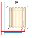Дизайнерський горизонтальний радіатор Betatherm Praktikum 2 H-500 мм, L-1223 мм, фото 2