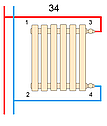 Дизайнерський горизонтальний радіатор Betatherm Praktikum 2 H-425 мм, L-1000 мм (білий/чорний), фото 5