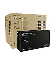 Рукавички нітрилові Mercator Medical NITRYLEX PROTECT Black PF 10 УП. (1000 шт.)