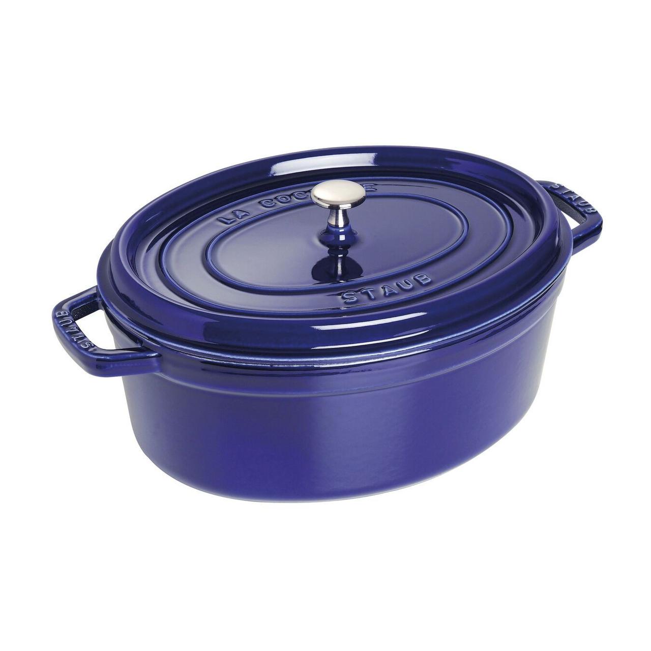 Каструля чавунна овальна Staub 37 см 8 л королівський синій 11093776-B