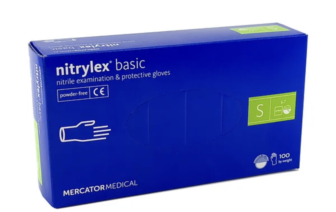 Рукавички нітрилові Mercator Medical NITRYLEX PROTECT Blue S, фото 1