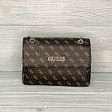 Жіноча сумка на плече Guess (3385) коричнева, фото 3