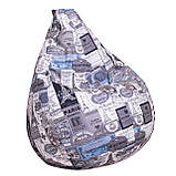 Крісло груша Велюр Принт TIA-SPORT S - 90-60 см, фото 4