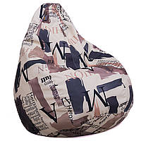 Крісло груша Велюр Принт TIA-SPORT S - 90-60 см