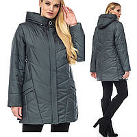 Якісна демісезонна куртка 50-66 жіноча куртка великих розмірів осінь весна батал куртка жіноча