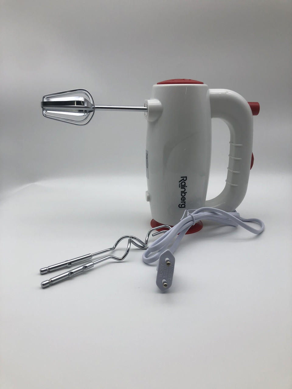 Міксер ручний Rainberg RB-1003 5 швидкостей 300W + насадки для тіста, фото 1