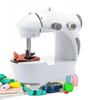 Швейна міні машинка портативна, з педаллю, Mini Sewing Machine SM-201 / Швейна машинка