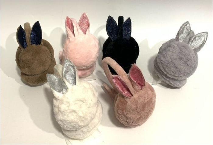 Навушники теплі дитячі хутряні зайчик з екохутра