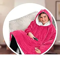 Толстовка - плед HUGGLE HOODIE BLANKET TV000834, плед із рукавами Рожевий
