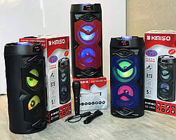 Портативна колонка Kimiso QS-2402 Bluetooth, з мікрофоном для караоке, FM радіо, MP3, пультом