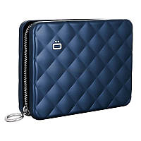 Портмоне алюминиевое Ogon Quilted Passport на молнии Синий (QP_Navy Blue)