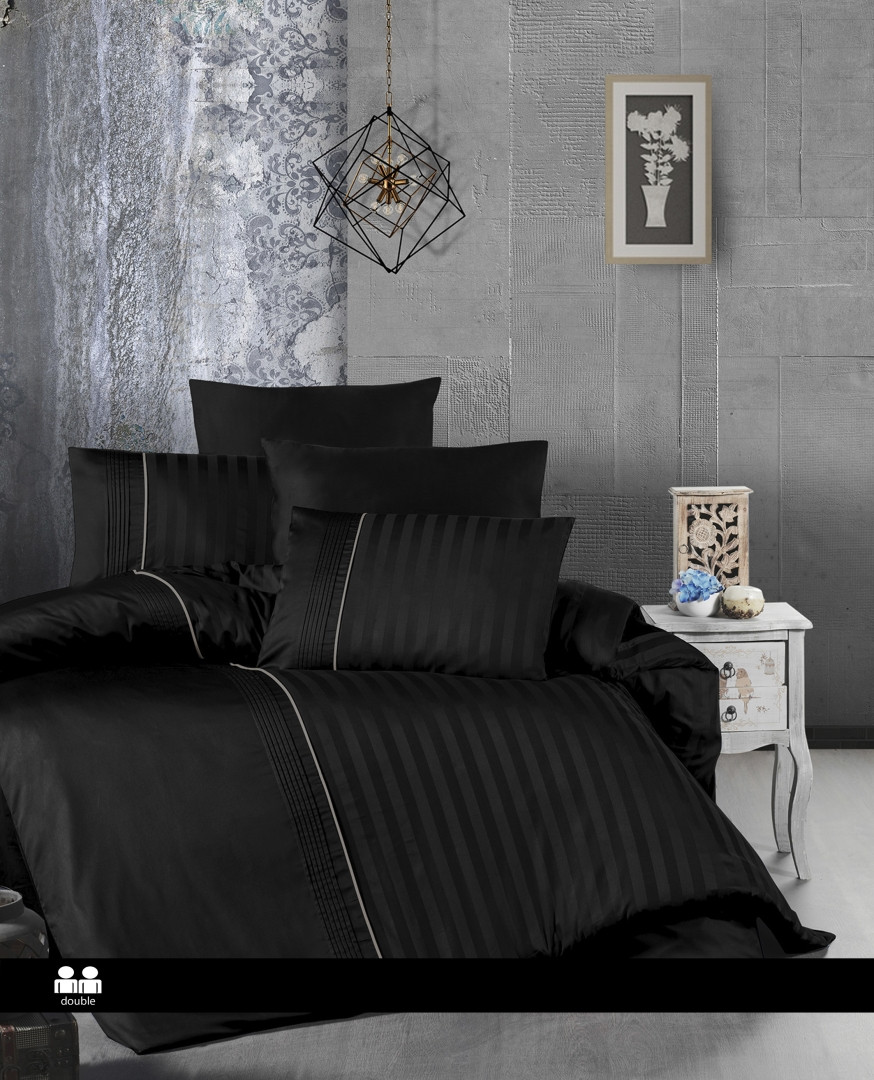 Постільна білизна First Choice Deluxe Satin Dark Series Євро - Modalife Black