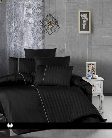 Постільна білизна First Choice Deluxe Satin Dark Series Євро - Modalife Black, фото 1