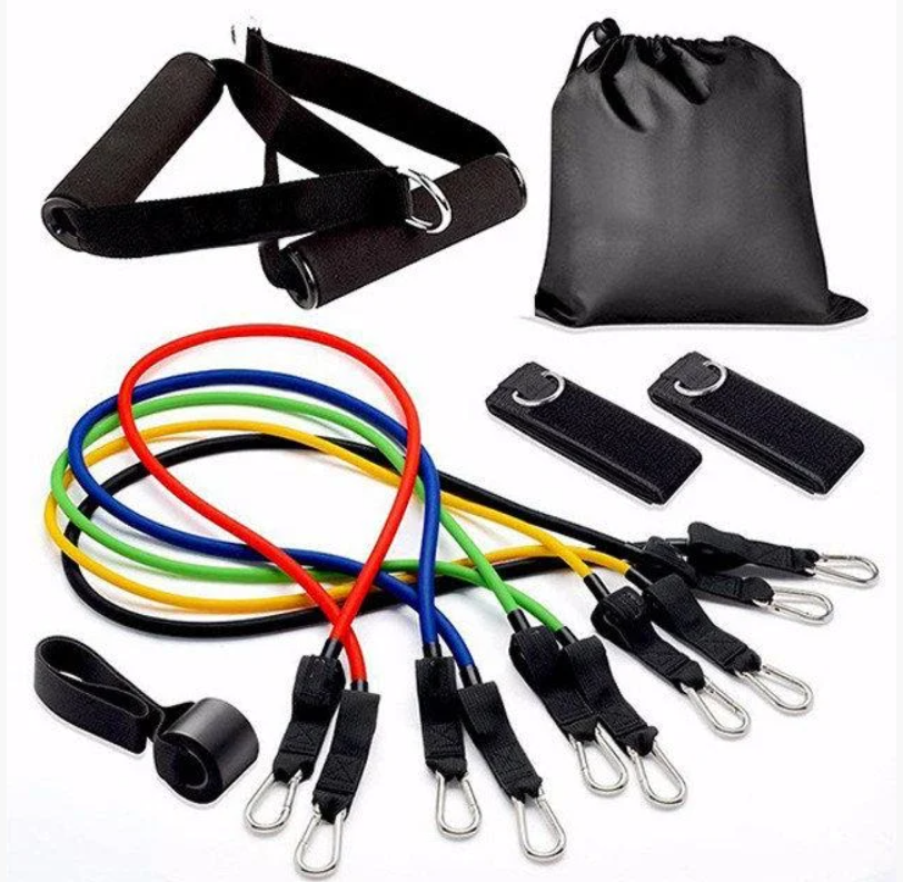 Набір трубчастих еспандерів для фітнесу 5 штук/ Багатофункціональний комплект + Чохол, фото 1