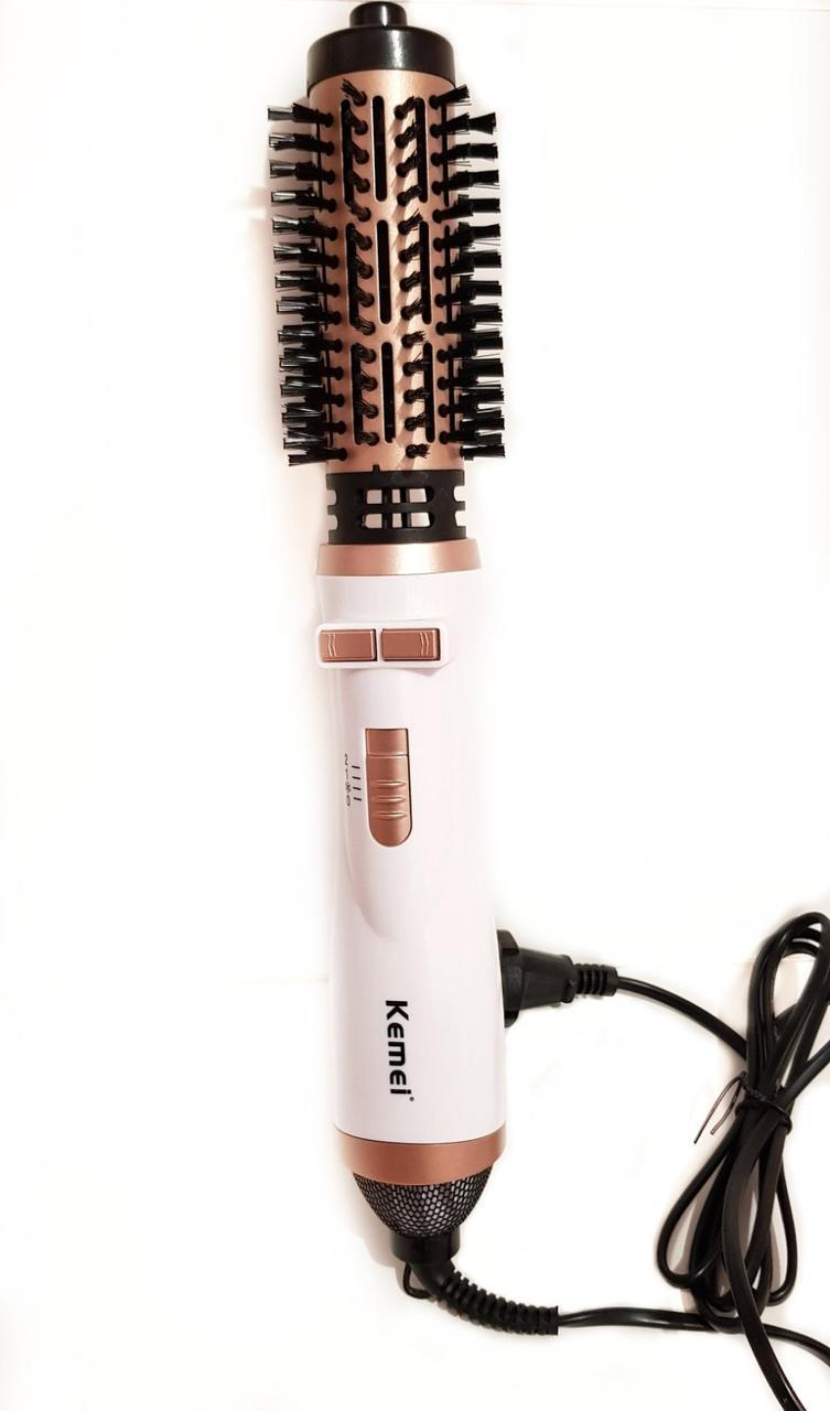 Вращающаяся воздушная щетка фен расчестка KEMEI KM-8020 2 В 1 - плойка для волос мультистайлер