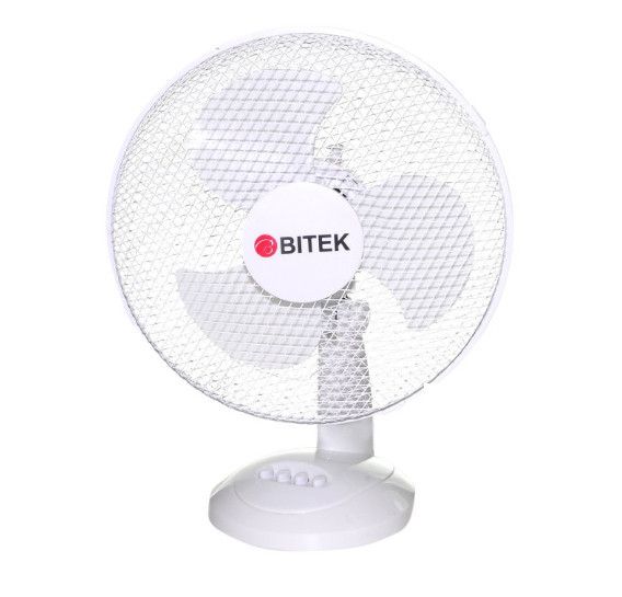 Настільний вентилятор із решіткою BITEK BT-1210 30 см, 40 Вт, 3 лопаті пластик, вентилятор настільний