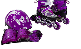 Набір дитячі розсувні ролики (роликові ковзани) (р. 29-33) з захистом, шоломом RS-0033 S ABEC-7 різном. кольори