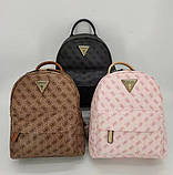Жіночий брендовий рюкзак Guess (21903) коричневий, фото 2