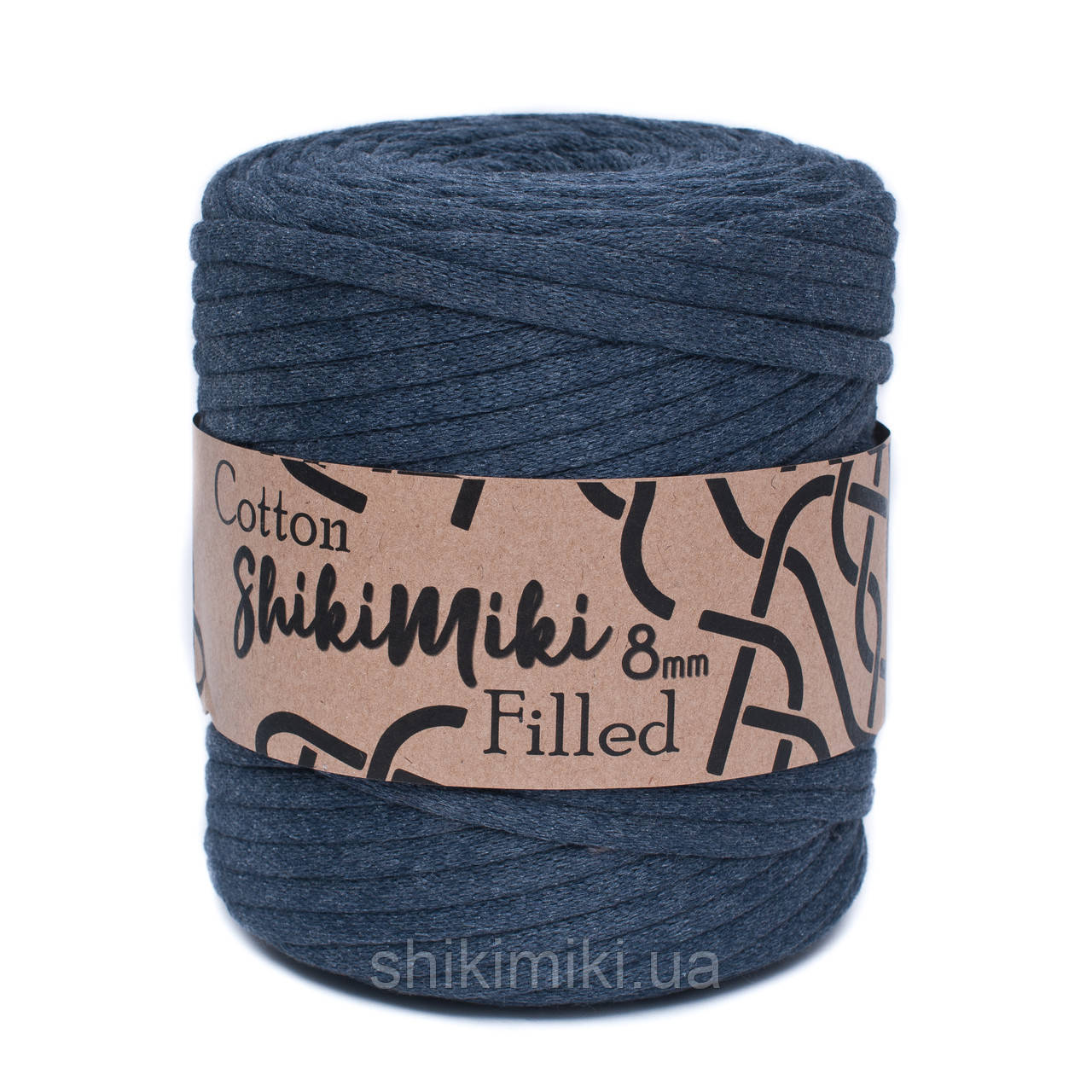 Трикотажний шнур Cotton Filled 8 mm, колір Джинсовий