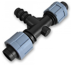 Трійник крапельна стрічка х2 / з'єднувач 
для трубки 20мм, DSTA03-20L