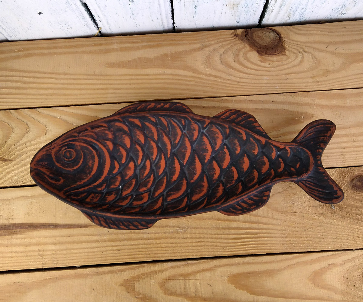 Глиняна тарілка для риби "Форель" 36 х 15 см
