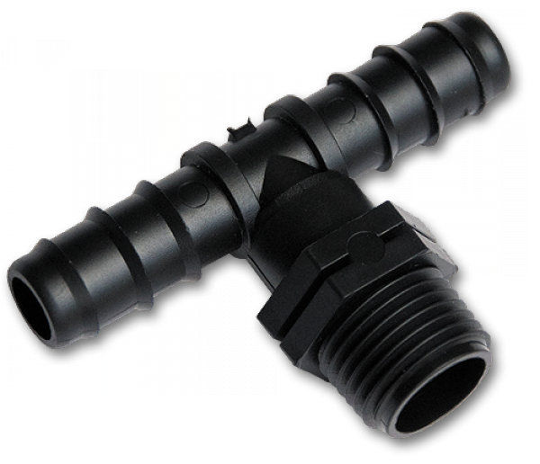 Трійник із зовнішньою різьбою 1/2", штуцер
під трубку 16мм, DSWA06-1216L, фото 1