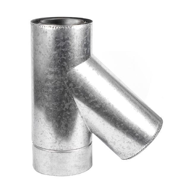 Трійник-сендвіч 45° ø400/500 мм 0,8 мм Нерж/Оц Aisi 321 Stalar (60149)