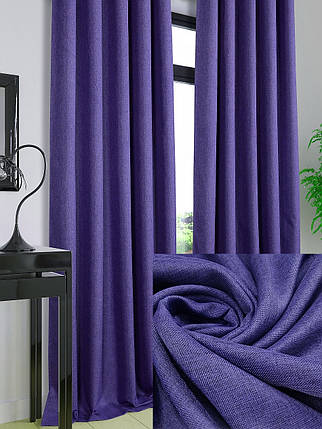 Готові Штори Лен "Мілос" Фіолетовий (М1-21, Легкі штори), фото 1