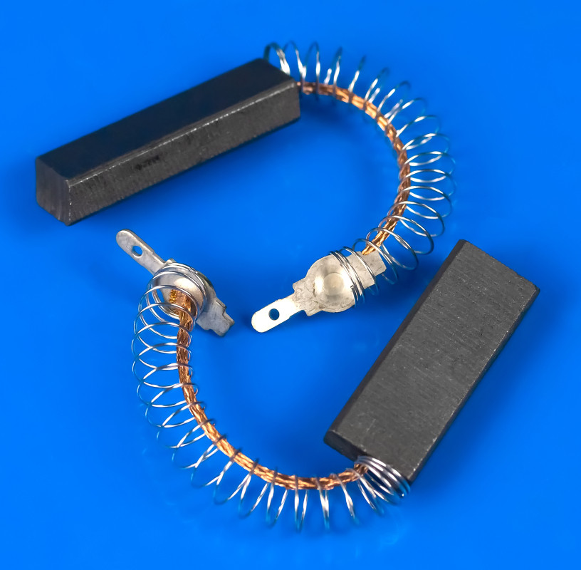 Щітки вугільні для пральної машини 6,3*12,5*36 клейові, дріт у центрі, фото 1