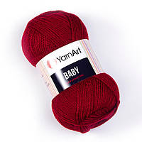 Yarnart BABY (Бейбі) № 3024 темно-червоний (Пряжа дитяча, нитки для в'язання)