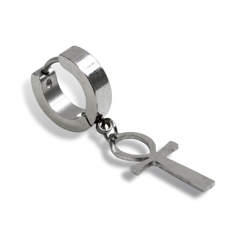 Сережка кільце хрест Анкх SP-64 (1 шт.)
