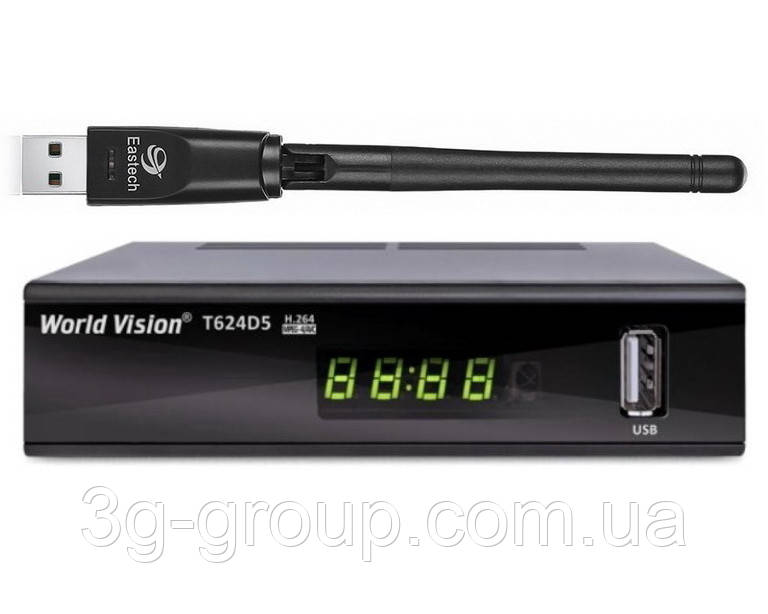 Т2 ресивер World Vision T624 D5 + wi-fi адаптер