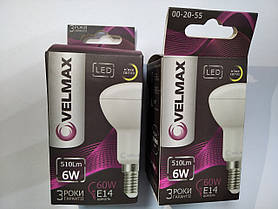 LED ЛАМПА VELMAX V-R50, 6W, E14, 3000 K, 510LM, КУТ 120°