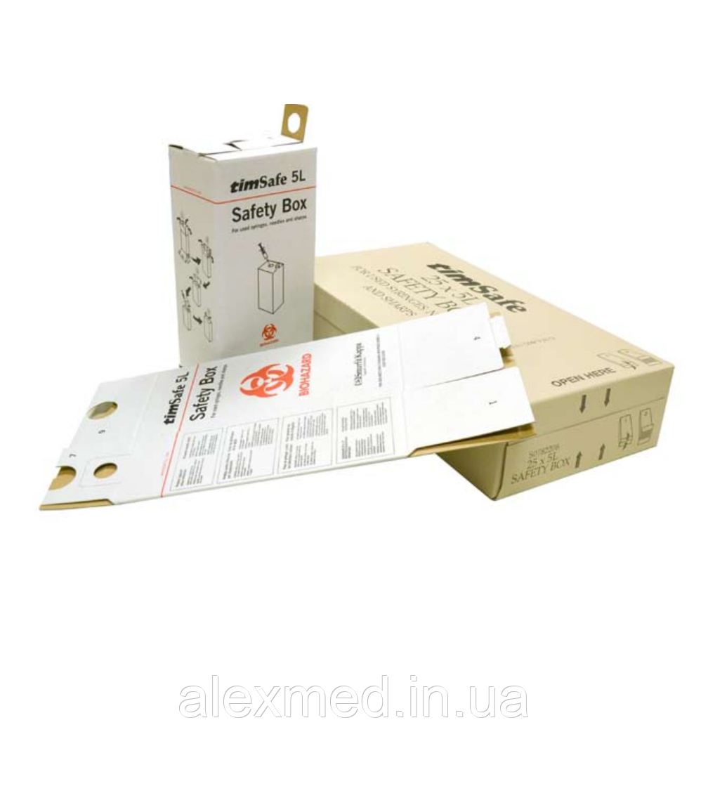 Контейнер для збирання та утилізації використаних шприців, голок і гострих предметів TimSafe, фото 1