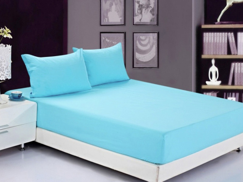Простирадло на гумці Ранфорс РЛ 306 Leleka-Textile 160х200 бірюзовий