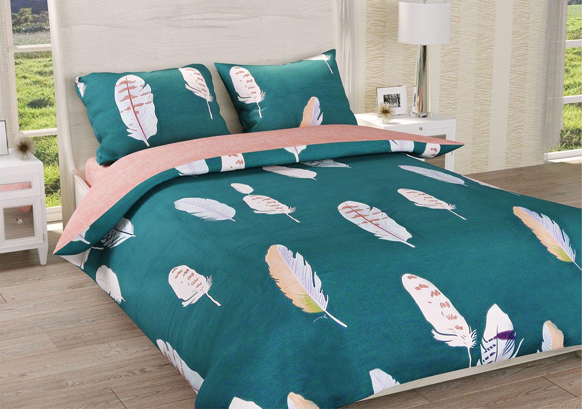 Постільна білизна Ранфорс Органік Р 512Д Leleka-Textile полуторний кольоровий, фото 1