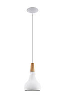 Люстра подвесная дизайнерская LUCE WOOD WHITE металл + дерево E27 IP20 TM LUMANO