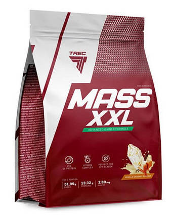 Високовуглеводний гейнер для набору маси Trec Nutrition MASS XXL 3 кг, фото 2